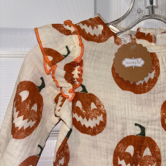 Mud Pie baby-girls Halloween Pumpkin Outfit 3-6 Months - Picture 2 of 5
